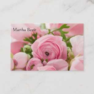 Cartão De Visita Rosas cor-de-rosa para o seu negócio de moda