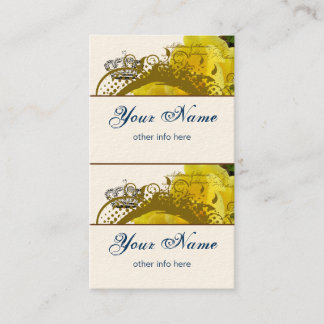 Cartão De Visita Rosas, coroa, redemoinhos & Tag das borboletas
