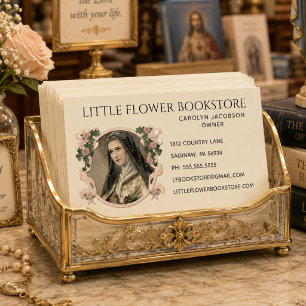Cartão De Visita Rosas da Santa Católica St. Therese Pequena Flor