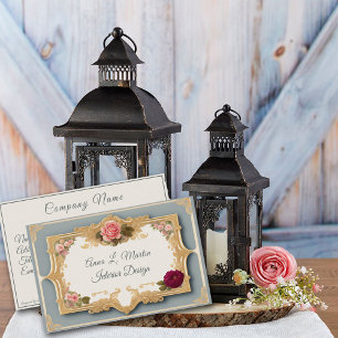 Cartão De Visita Rosas de arquivos Dourados do país Elegante