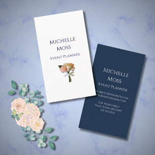 Cartão De Visita Rosas de Blush Botânico Elegante Buquê Floral