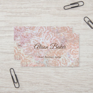 Cartão De Visita Rosas de vindima em creme - floral, personalizado