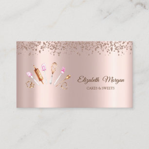Cartão De Visita Rosas Douradas Elegantes Modernas Diamantes,Ferram