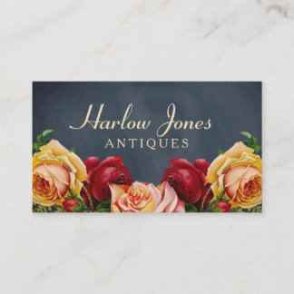 Cartão De Visita Rosas Elegante Vintage