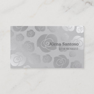 Cartão De Visita Rosas Elegantes Dourados