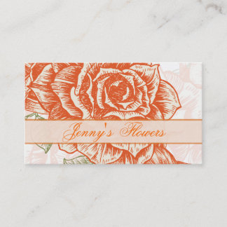 Cartão De Visita Rosas laranja tangerina de vinheta personalizados