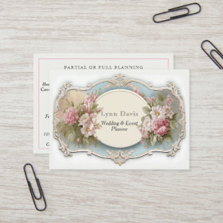 Cartão De Visita Rosas Rosa Elegantes Casamento Vitoriano Vintage