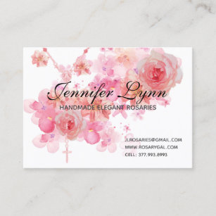 Cartão De Visita Rosas Rosa Rosa Católicas Floral Religioso