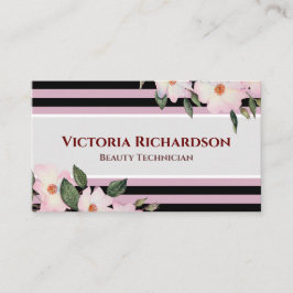 Cartão De Visita Rosas Rosa-Vidro Ballerina Floral Stripes