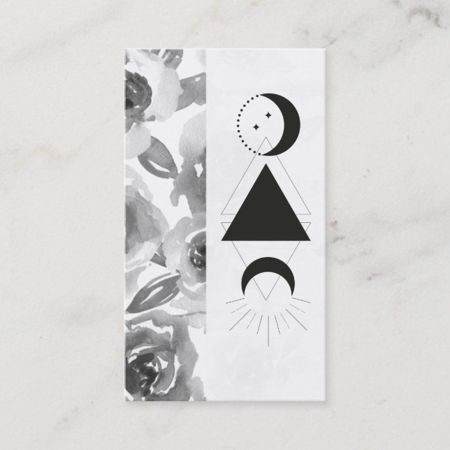 Cartão De Visita *~* Rosas Wisteria Alchemy Moon Triangle Flowers (Frente)