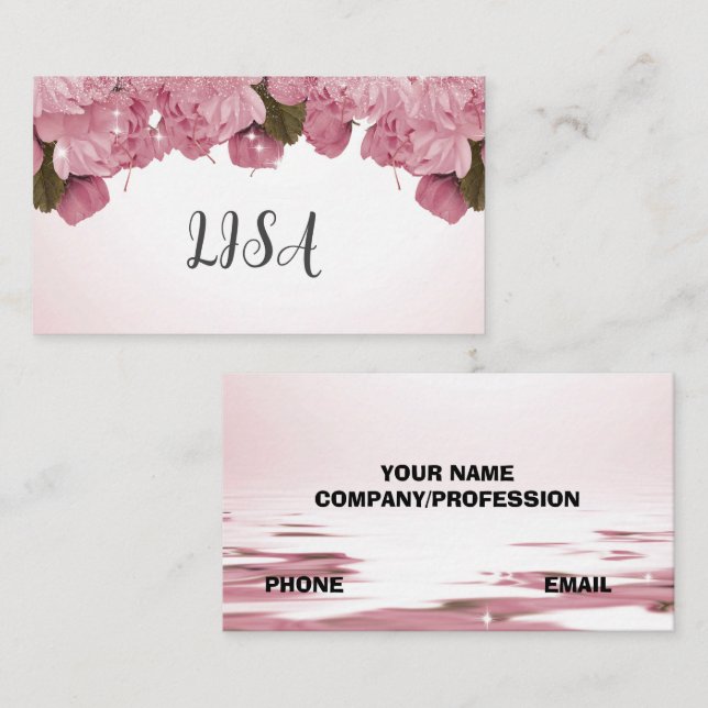 CARTÃO DE VISITA ROSES DE ROSA (Frente/Verso)