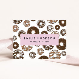 Cartão De Visita Rosquinhas de chocolate, doces, Compro de bolos, C