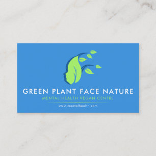 Cartão De Visita Rosto de Planta Vegano da Natureza