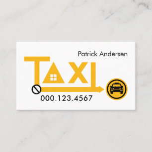 Cartão De Visita Rota de Transporte de Táxi Amarelo