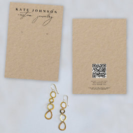 Cartão De Visita Roteiro de Exibição Rustic Kraft Jewelry Holder Ea