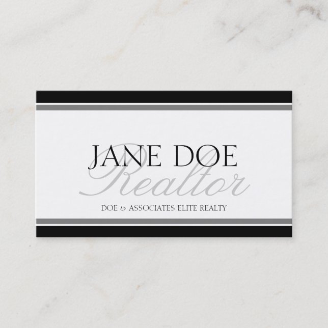 Cartão De Visita Roteiro de prata do corretor de imóveis - (Frente)