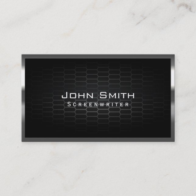 Cartão De Visita Roteiro de Tela de Células Metálicas Escuras Cartã (Frente)