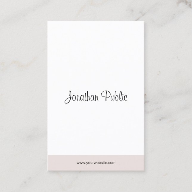 Cartão De Visita Roteiro elegante moderno da mão de Minimalistic (Frente)