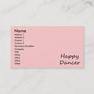 Cartão De Visita Roteiro feliz do preto do dançarino