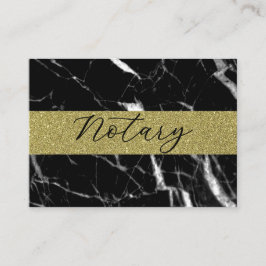 Cartão De Visita Roteiro notário elegante dourado mármore preto