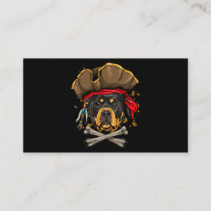Cartão De Visita Rottweiler Cão Pirata Jolly Roger Flag Crossbones