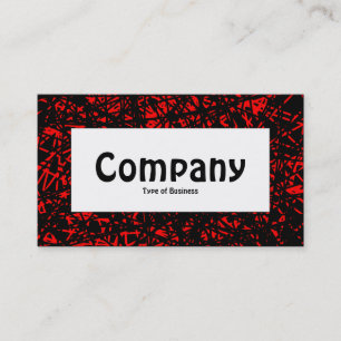 Cartão De Visita Rótulo Central - Linhas Abstrato - Vermelho