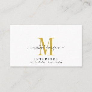 Cartão De Visita Rótulo de Negócios de Designer de Interiores Moder