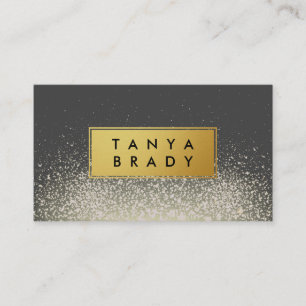 Cartão De Visita Rótulo Dourado com Glitter Glam Sparkle