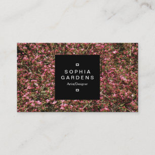 Cartão De Visita Rótulo Quadrado 01a - Flor de Cereja Rosa 02