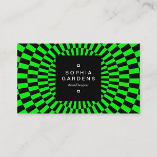 Cartão De Visita Rótulo Quadrado 01a - Op Art 02