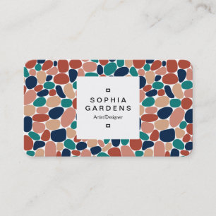 Cartão De Visita Rótulo quadrado 03a - 160417 - Cores minerais