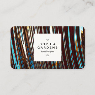 Cartão De Visita Rótulo quadrado 03a - Metálico Abstrato