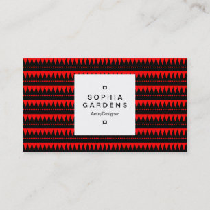 Cartão De Visita Rótulo Quadrado 03a - Montanhas Aztec - Vermelho
