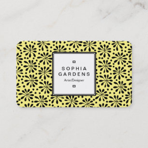 Cartão De Visita Rótulo Quadrado 05 - Padrão de Plantas Estilizadas