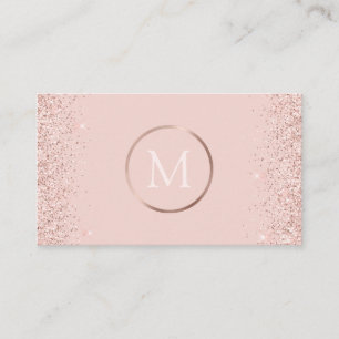 Cartão De Visita Rouge Dourado Rosa Brilho Monograma
