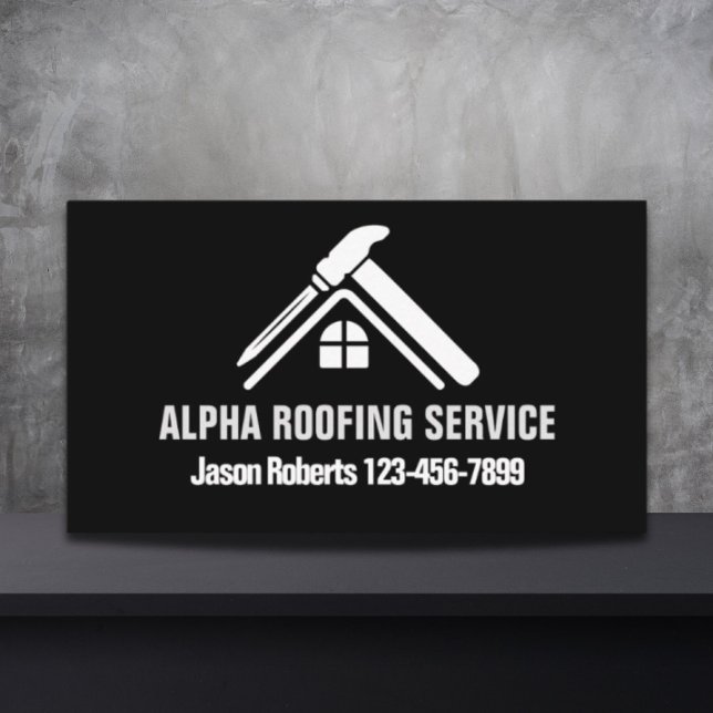 Cartão De Visita Roupa de Reparação de Telhados de Handyman (Handyman Roof Repair Construction Roofing Roofer Business Card)