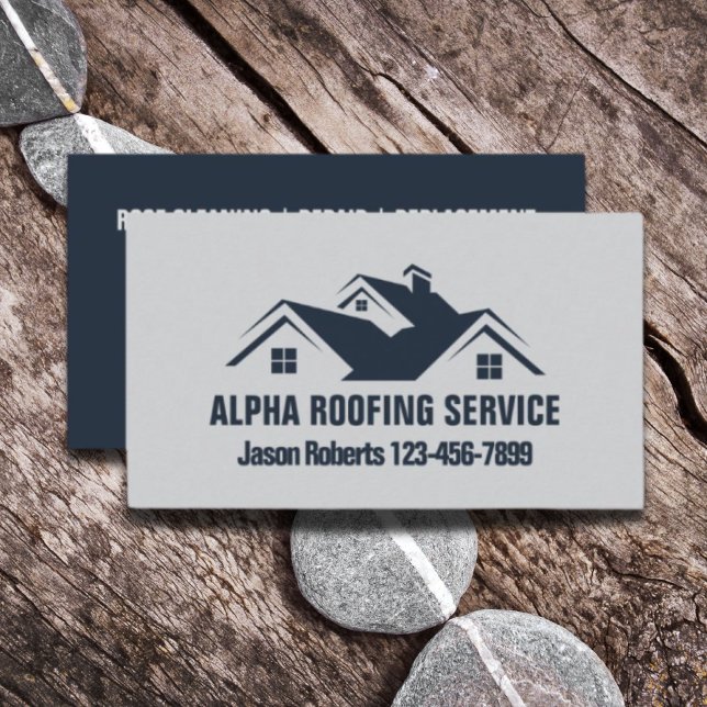 Cartão De Visita Roupa de Reparação de Telhados de Handyman (Handyman Roof Repair Construction Roofing Roofer Business Card)