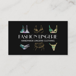 Cartão De Visita Roupa íntima de ouro preto Loja de lingerie femini