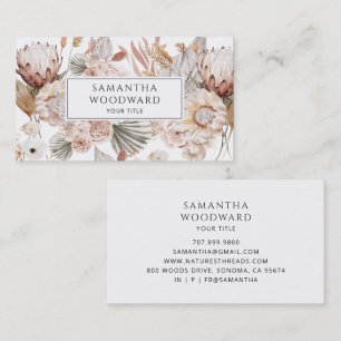 Cartão De Visita Roupas de Boutique de Flores Silvestres Aquarela R