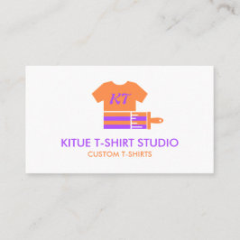 Cartão De Visita Roupas de Transferência de Pintor Roxo Laranja