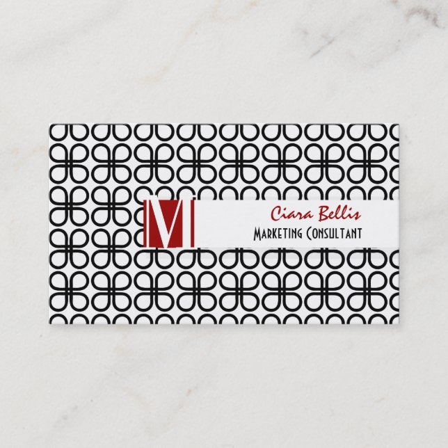 Cartão De Visita Roupas Retroativas Pretas+Brancas PixDezines (Frente)