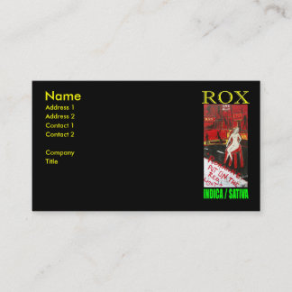 CARTÃO DE VISITA ROX INDICA SATIVA