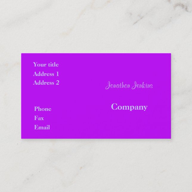 Cartão De Visita Roxo (Frente)