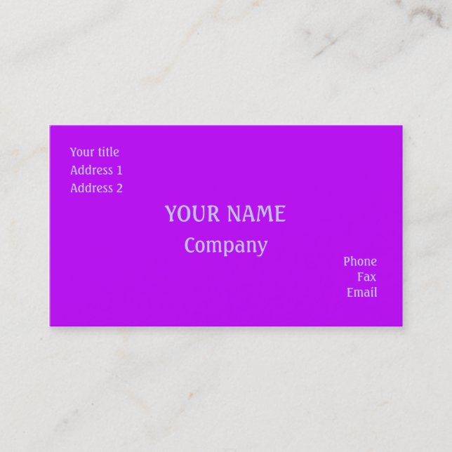 Cartão De Visita Roxo (Frente)