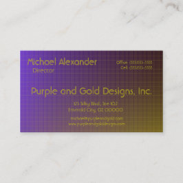 Cartão De Visita Roxo ao teste padrão Dourado