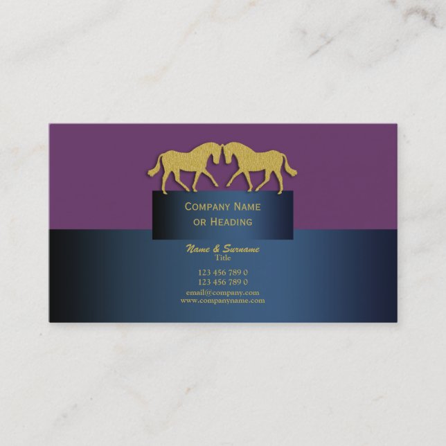 Cartão De Visita Roxo azul do ouro do marketing de negócio do (Frente)