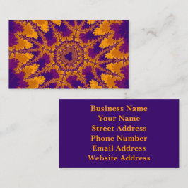 Cartão De Visita Roxo Colorido e Fractal Laranja
