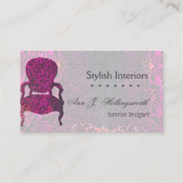 Cartão De Visita Roxo da paixão! Designer de interiores do modelo