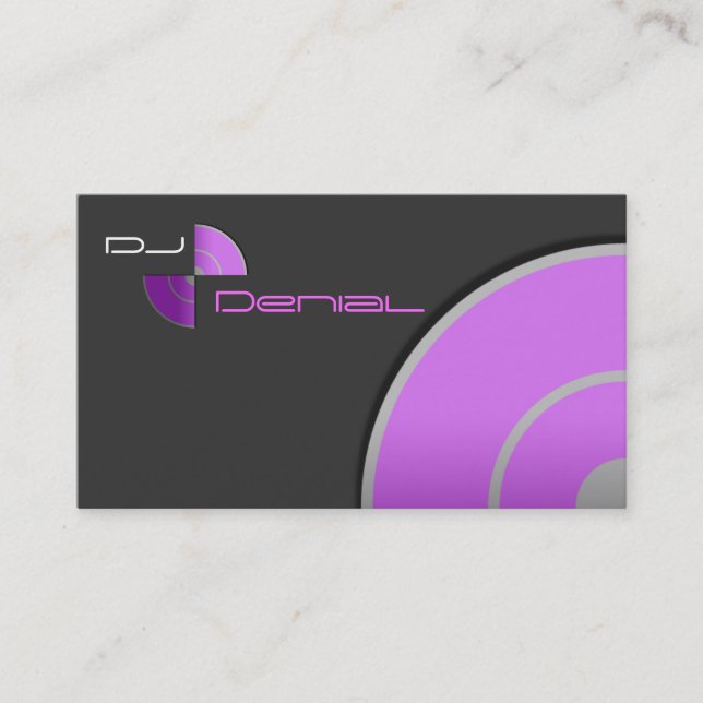 Cartão de visita roxo do DJ do efeito do (Frente)