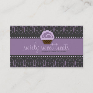 Cartão De Visita Roxo DOCE do TBA WINNER-SWIRLY